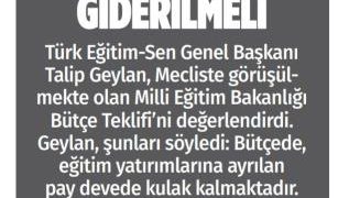 Eğitim Çalışanlarının Kayıpları Giderilmeli – Türkgün